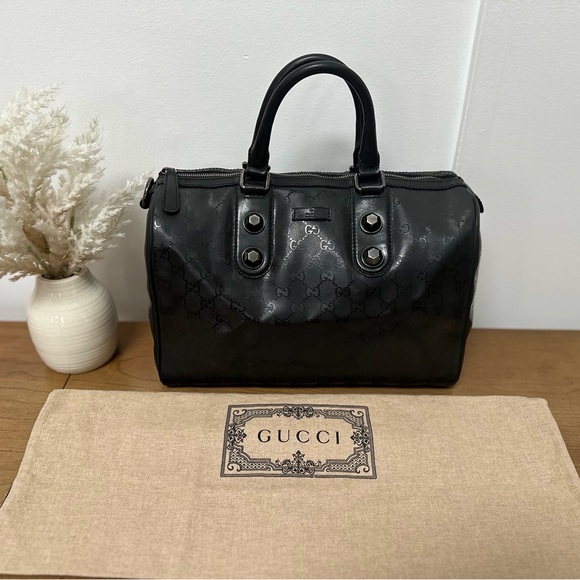 Gucci Imprime Monogram Medium Joy Stud Boston Black!!! - Picture 3 of 17